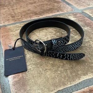 NWT Scotch & Soda Size Small Snakeskin Leather Belt New With Tags